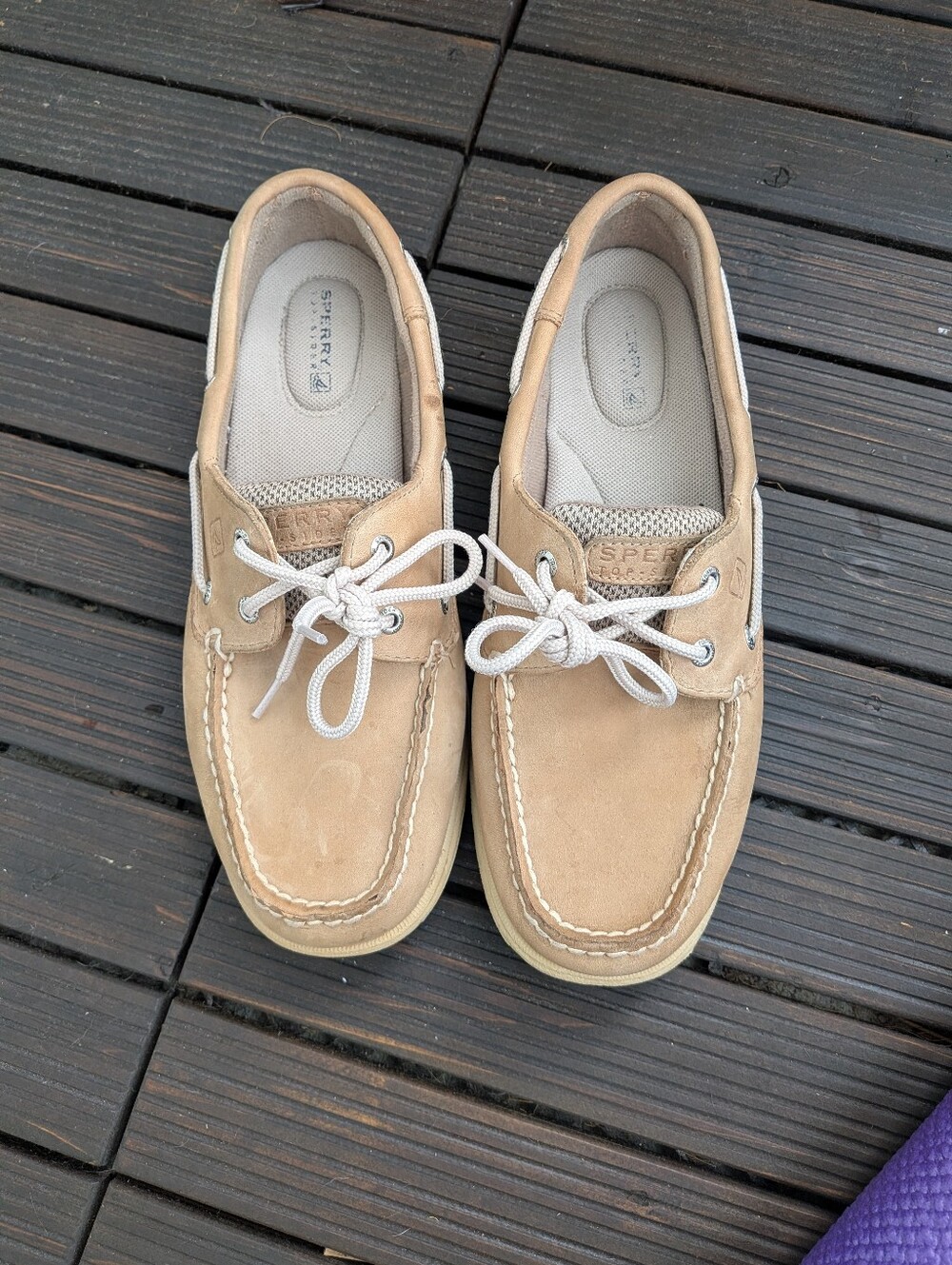 Sperry's Top Sider Leather Boar Shoes Tan Size 9m Womens